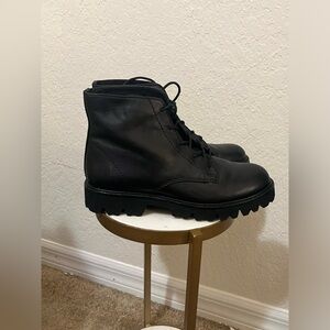 Black leather lace up boots. SZ 6. JCrew. Worn a couple of times